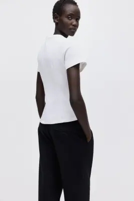 Pantalon en laine mélangée - Noir — photo 3