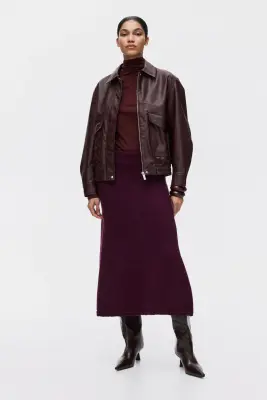 Jupe en maille - Violet foncé — photo 1
