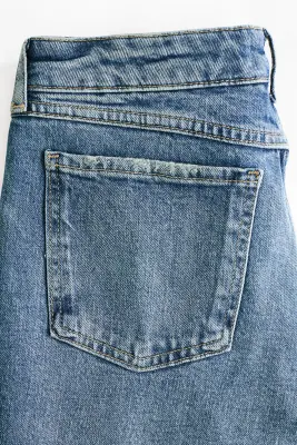 Slim Straight Low Waist Jeans - Bleu denim — photo 1