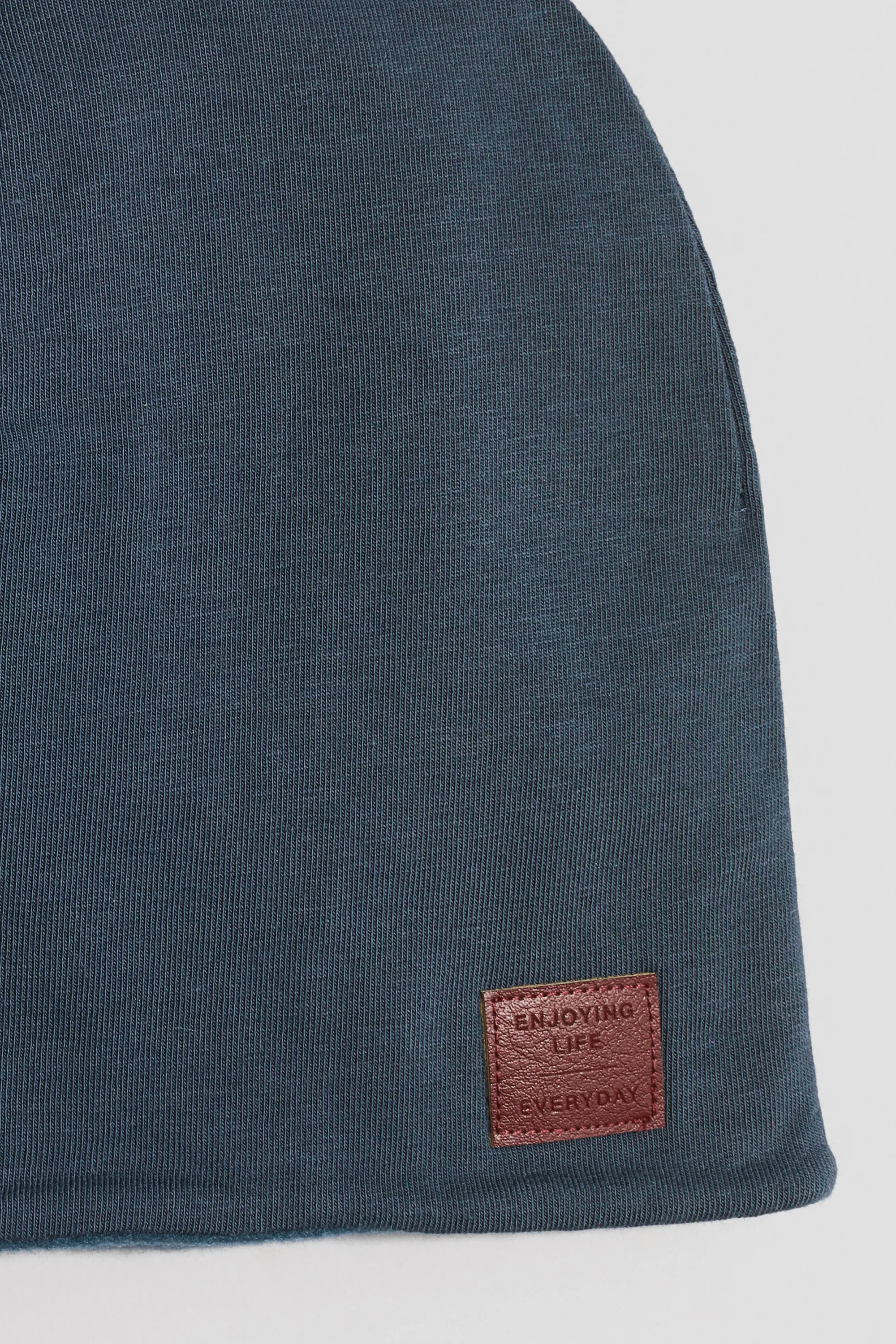 Bonnet en coton avec doublure polaire - Bleu marine