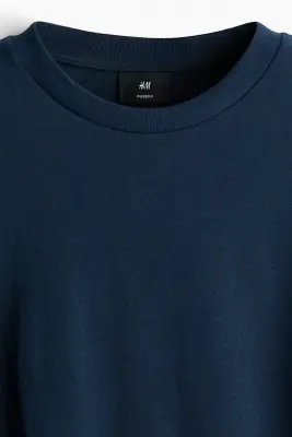 T-shirt à manches longues Oversized Fit en jersey - Bleu marine — photo 5