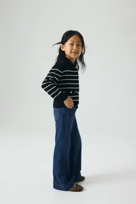 Flared Leg Jeans - Bleu denim foncé — photo 1