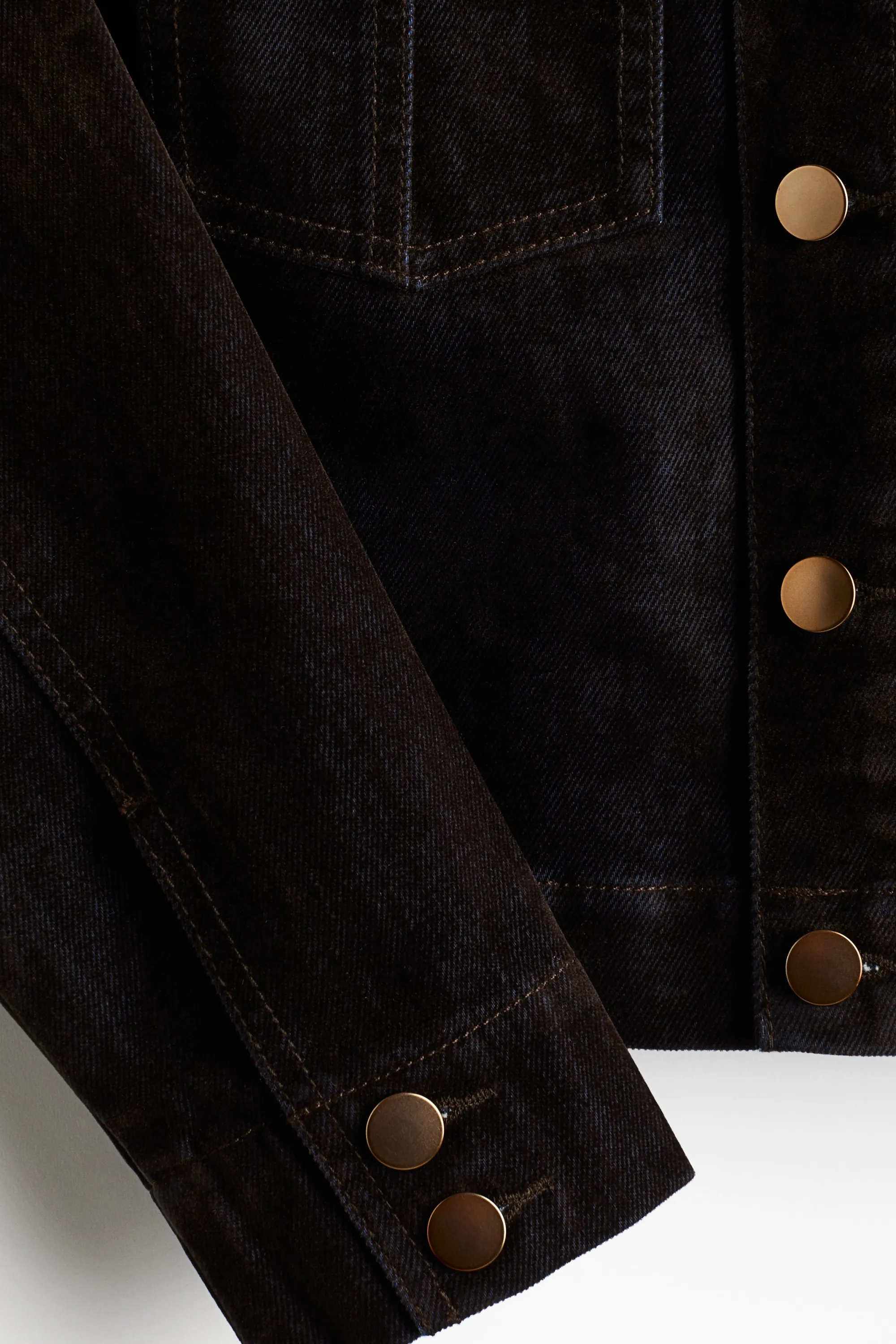 Veste en denim floqué - Noir