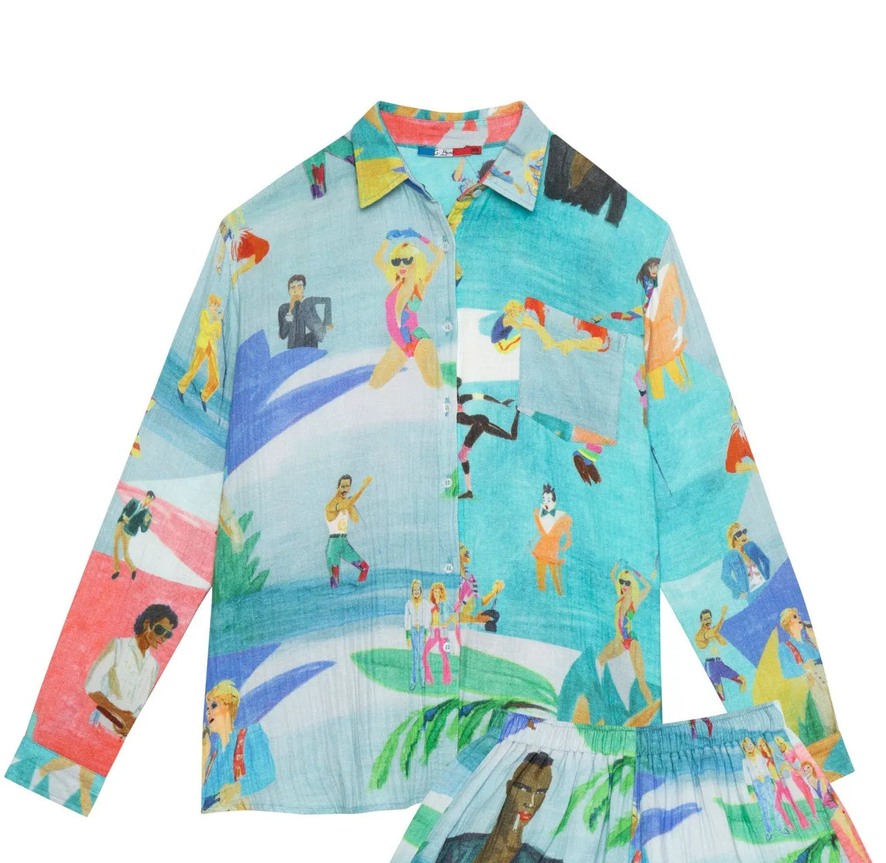 Blouse 80's color coton gaze- G.Kero