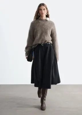 Pull en mohair mélangé - Taupe foncé — photo 3