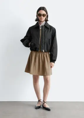 Veste style bomber courte - Noir — photo 2