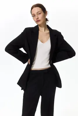Pantalon chic en lin mélangé - Noir — photo 3