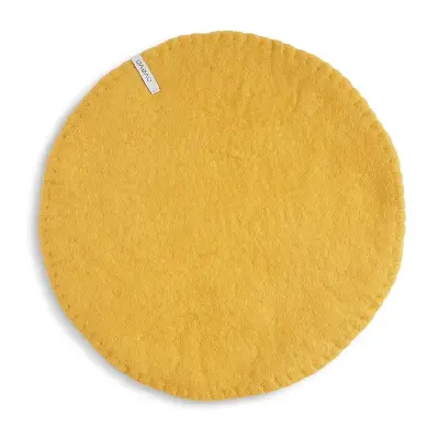 Coussin d’assise en laine Ocre – Aveva — photo 2