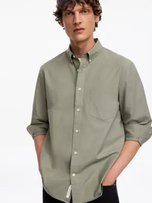 Chemise Oxford classique - Vert poudré — photo 3