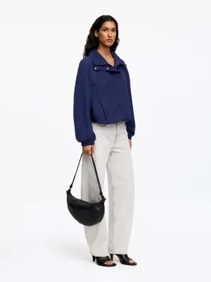 Veste en nylon à col montant - Bleu foncé — photo 1