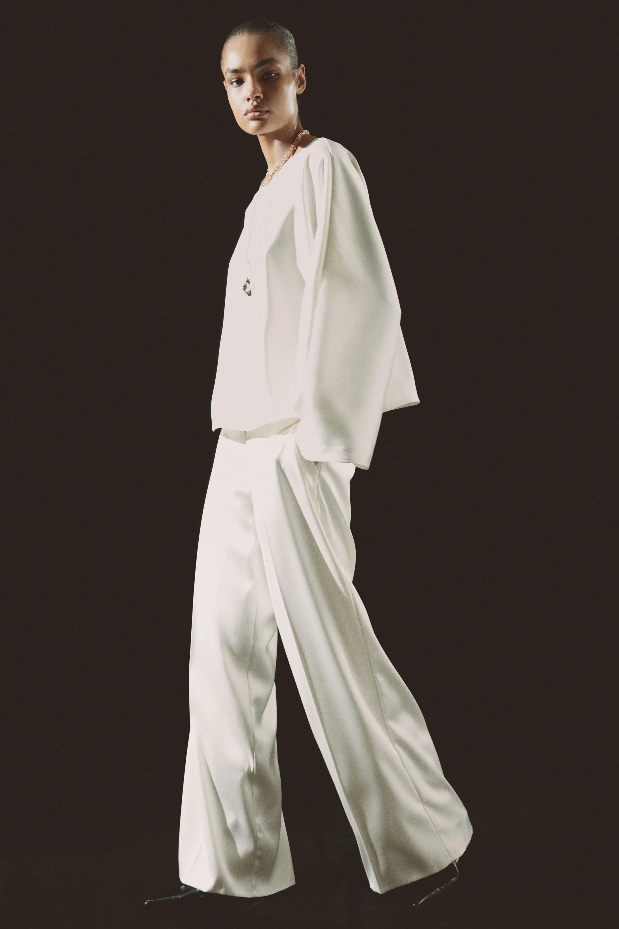 Pantalon large - Blanc