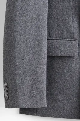Veste Relaxed Fit en laine mélangée - Gris — photo 1