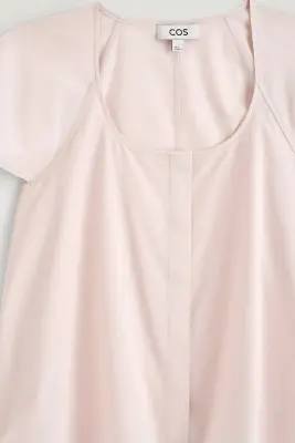 BLOUSE BABYDOLL EN COTON À MANCHES ÉVASÉES - ROSE — photo 5