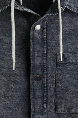 Surchemise à capuche - Gris denim foncé — photo 5