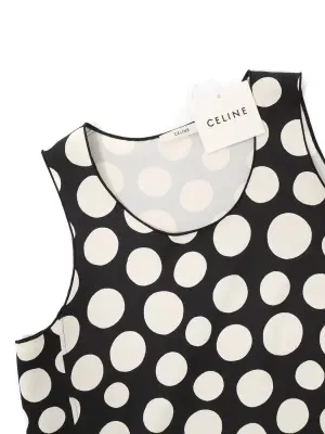 Robe iconique par Phoebe Philo noir à pois blanc sans manche Prix boutique 1800€ Taille 42 — photo 2