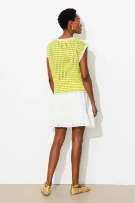 Pull en crochet bicolore Femme — photo 4