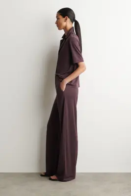 CHEMISE EN JERSEY DE MODAL - BORDEAUX — photo 2