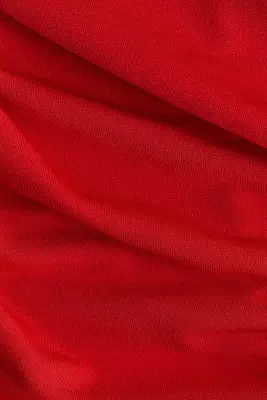 Top épaules dénudées à effet drapé - Rouge — photo 3