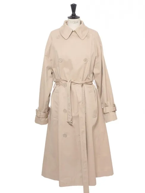Trench long ceinturé en coton beige Prix boutique 1050€ Taille L