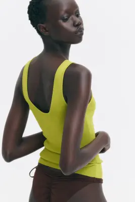 Débardeur en maille - Vert lime — photo 3