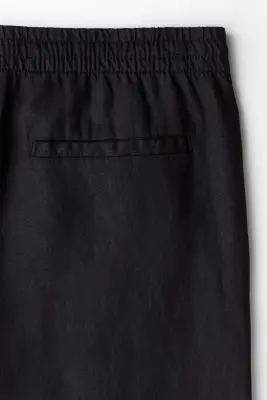 Pantalon Regular Fit en lin - Black — photo 5