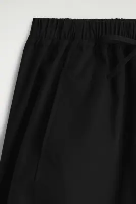 PANTALON BARREL TAILLE ÉLASTIQUÉE - NOIR — photo 4
