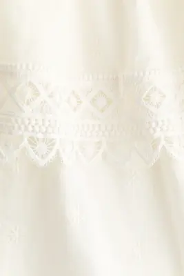Robe en coton avec dentelle - Ivoire — photo 4