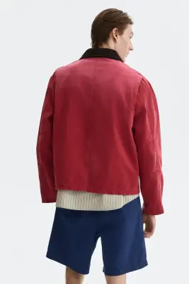 Short Relaxed Fit en coton - Bleu foncé — photo 1