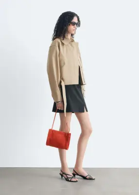 Veste ceinturée en sergé de coton - Beige — photo 5