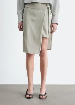 Jupe portefeuille midi - Taupe — photo 2