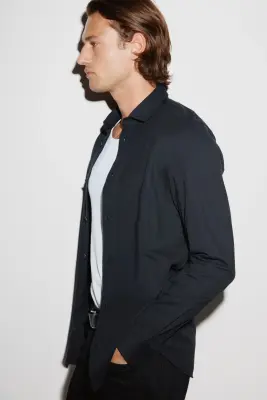 Chemise Four-way Stretch Slim Fit - Noir — photo 3