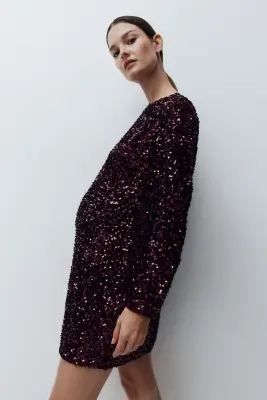 MAMA Robe à sequins - Bordeaux — photo 2