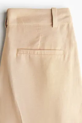 Jupe-culotte large en lin mélangé - Beige — photo 3