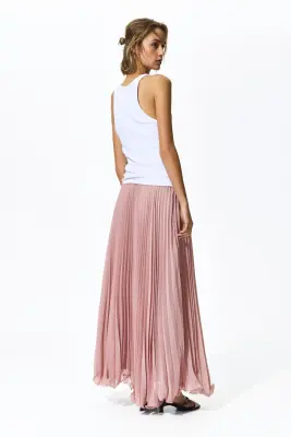Jupe plissée vaporeuse - Rose ancien — photo 3