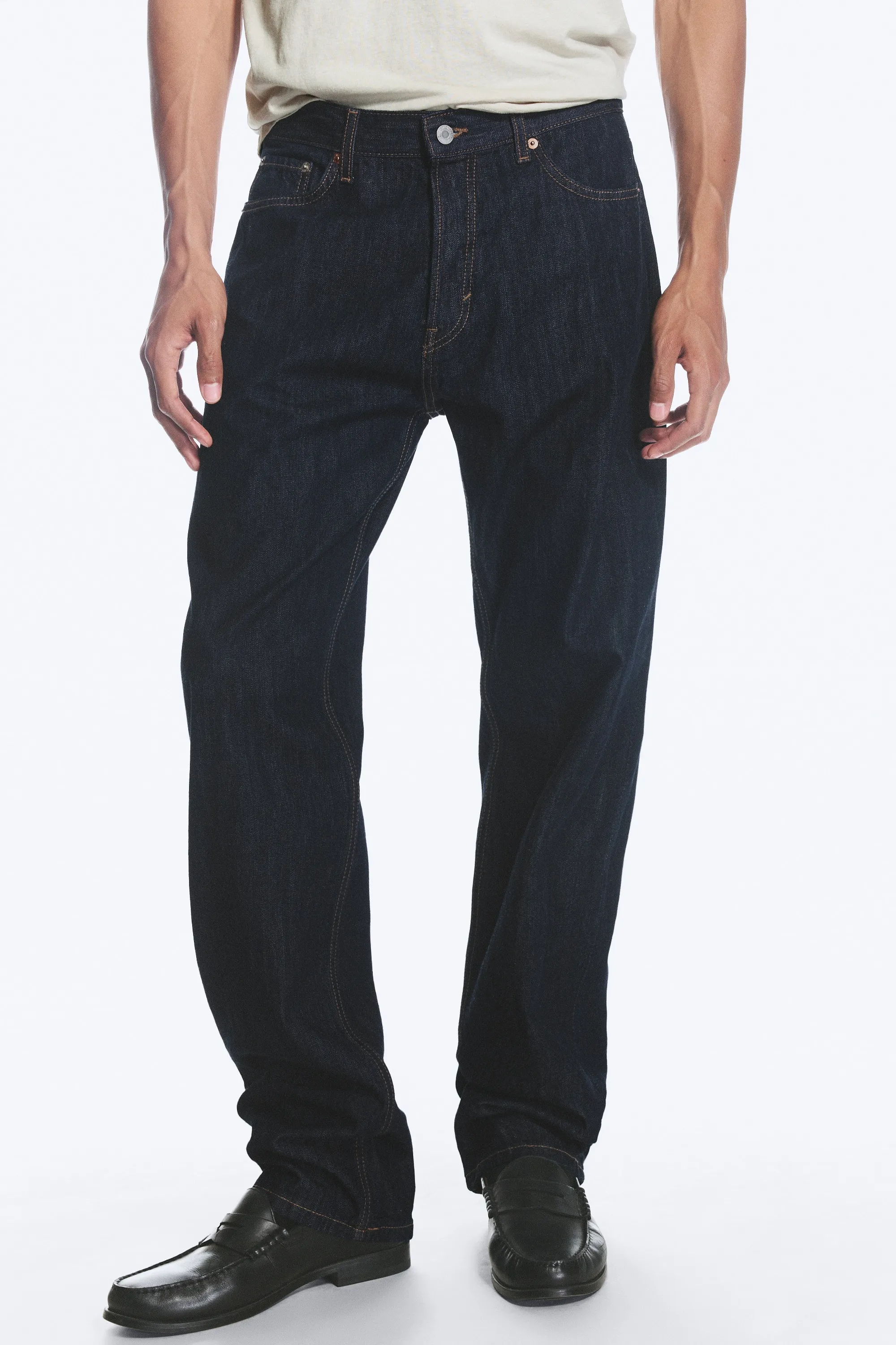 Jean droit décontracté taille mi-haute Space - Blue Rinse – Bleu foncé