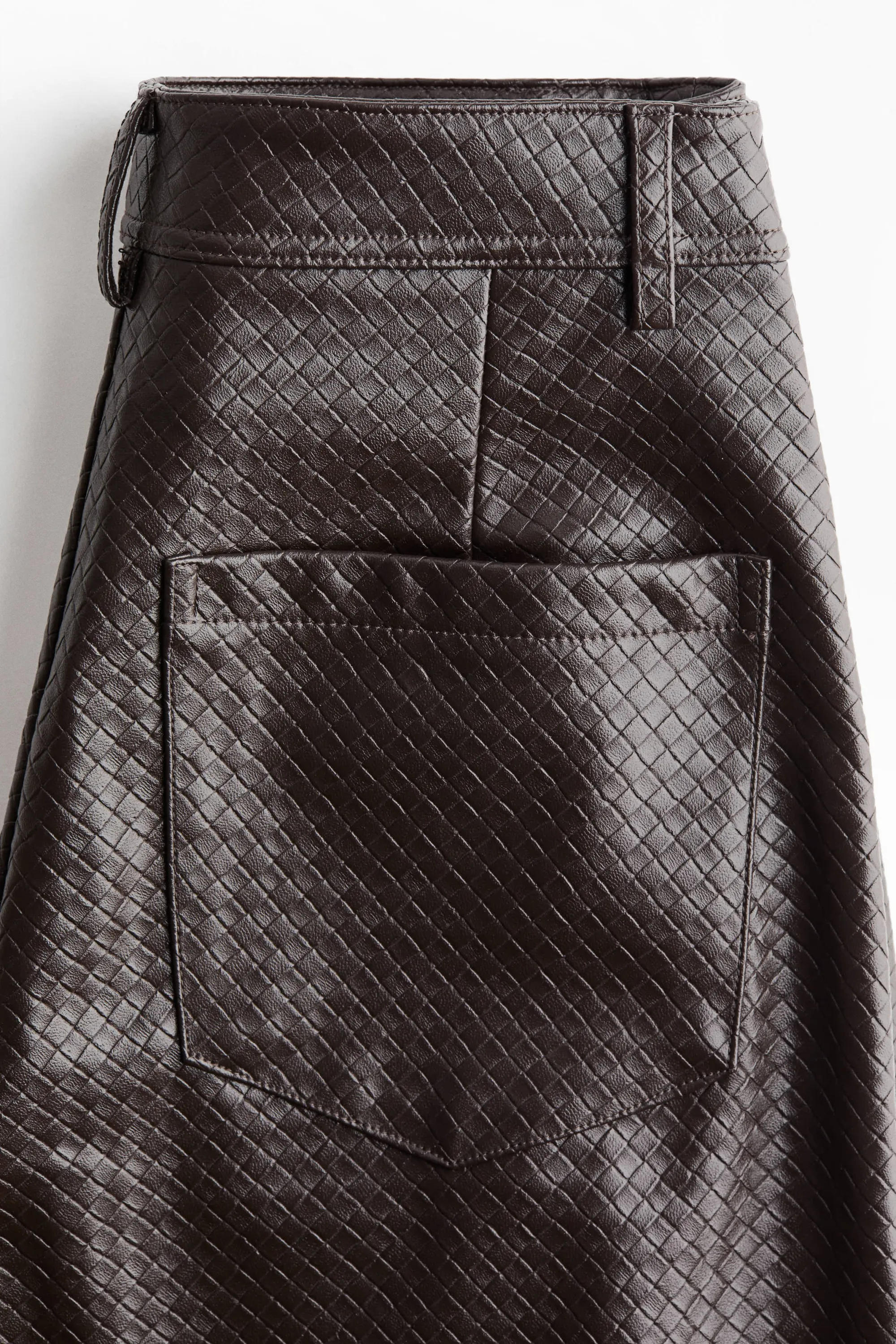 Pantalon en tissu enduit - Marron foncé