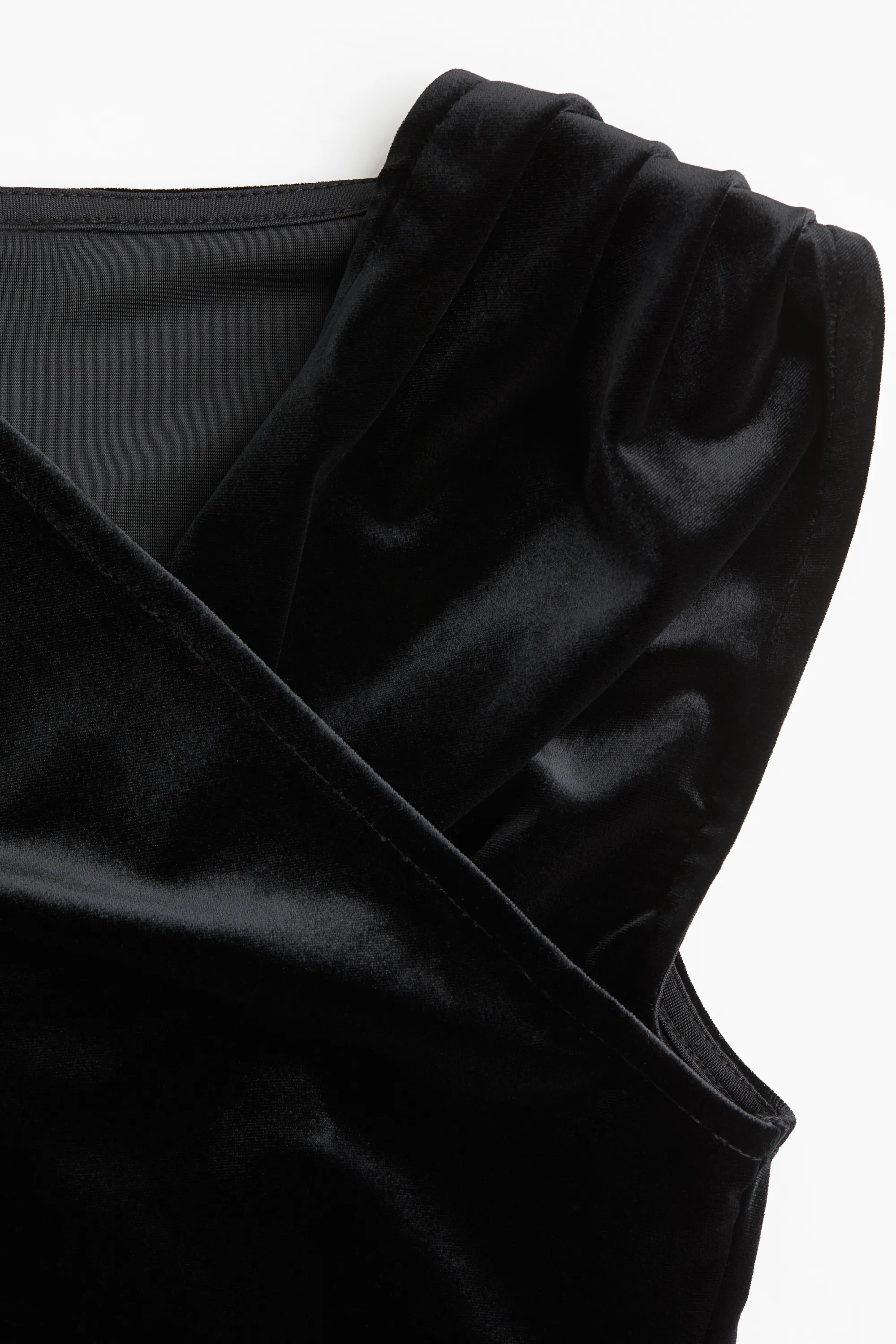 Débardeur drapé en velours - Noir