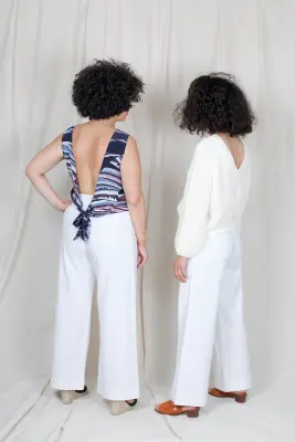 Pantalon Sailor – Mamamushi Studio - Blanc — photo 1