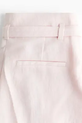 Pantalon large avec ceinture - Rose clair — photo 4