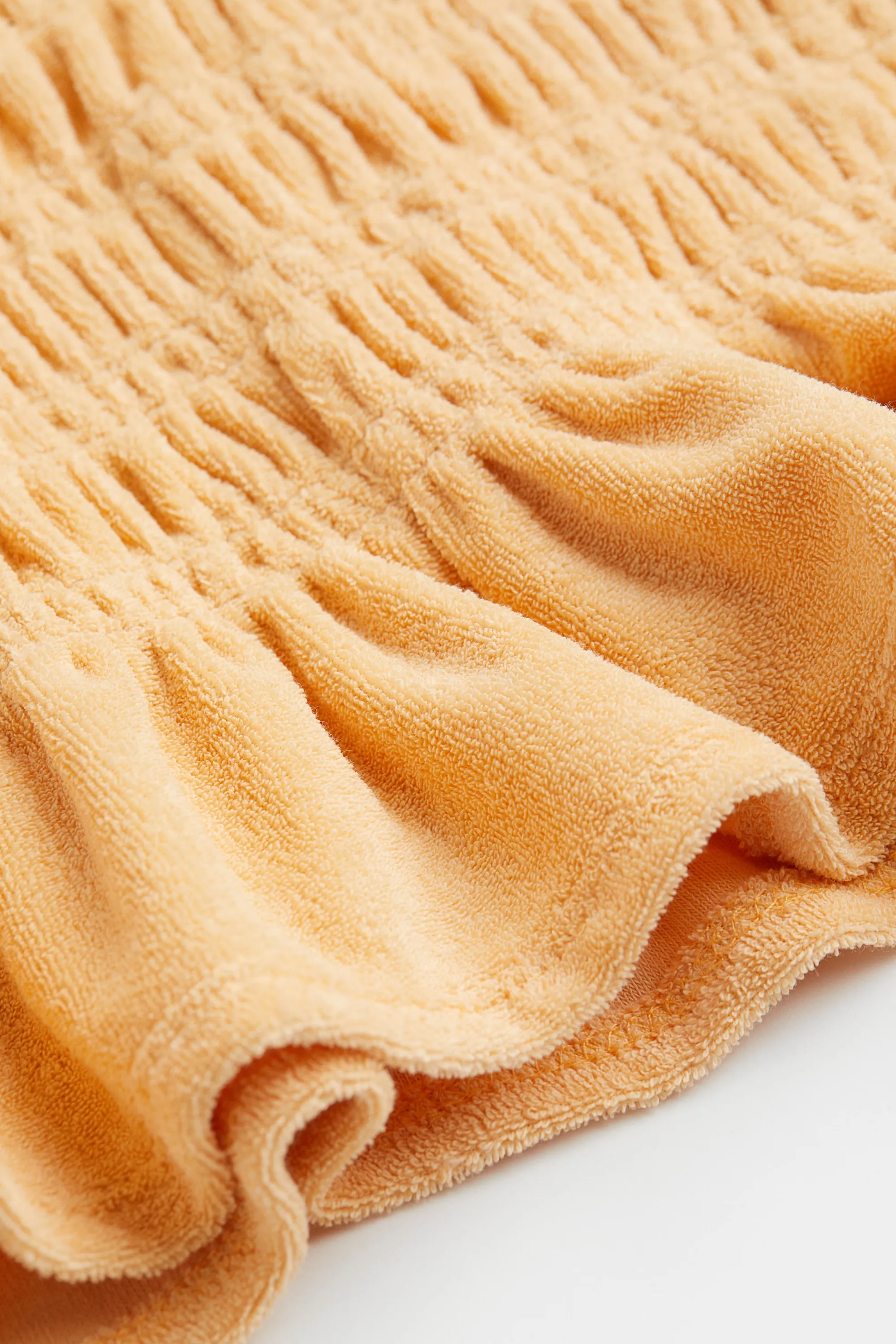 Top smocké en tissu éponge - Orange clair