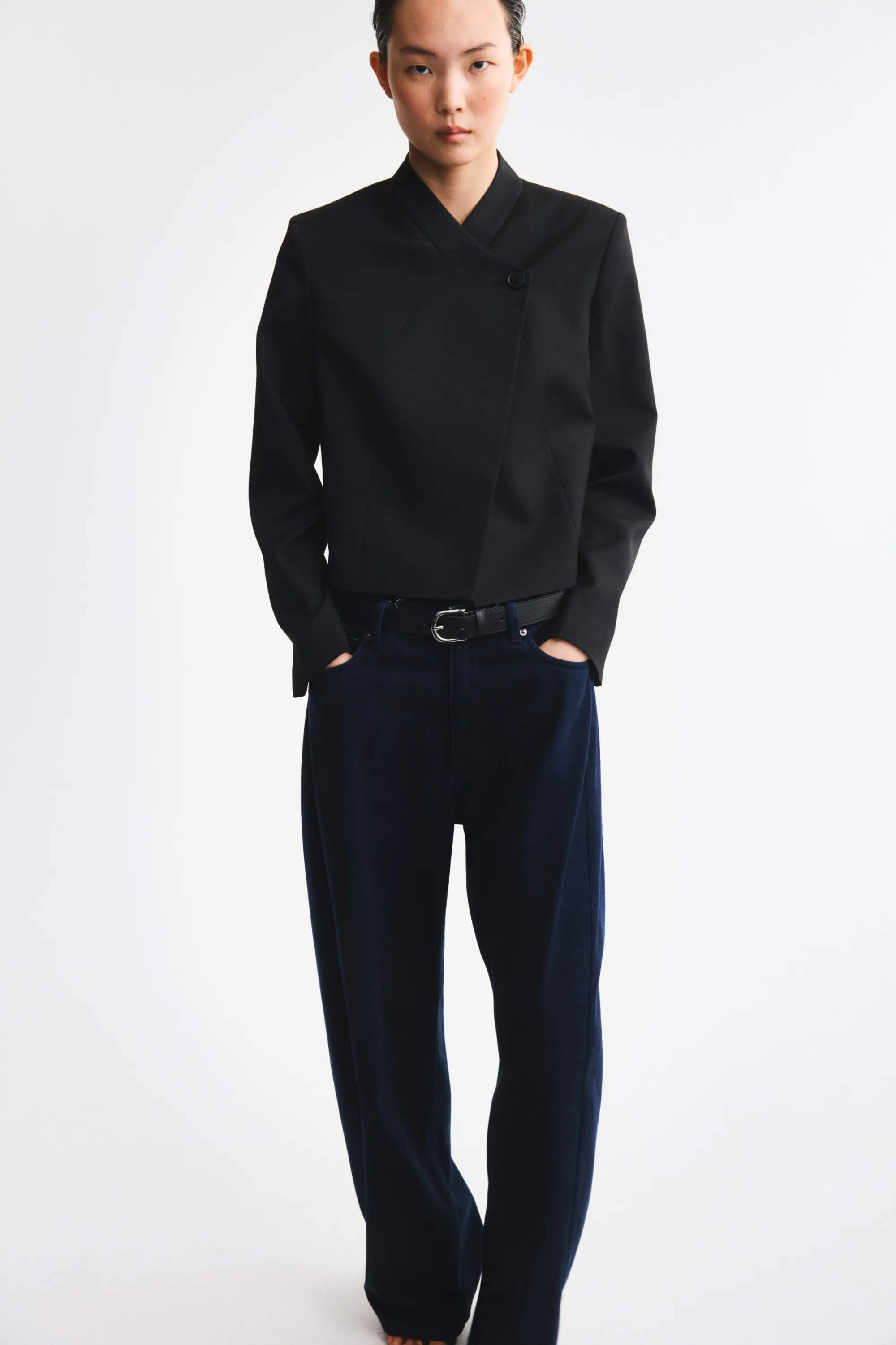 Blazer oversize à fermeture droite - Noir