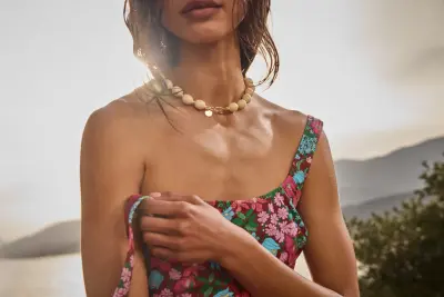 Maillot de bain Emy imprimé Liberty rose et bordeaux — photo 5