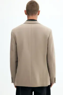 Veste Regular Fit en cachemire mélangé - Beige — photo 4