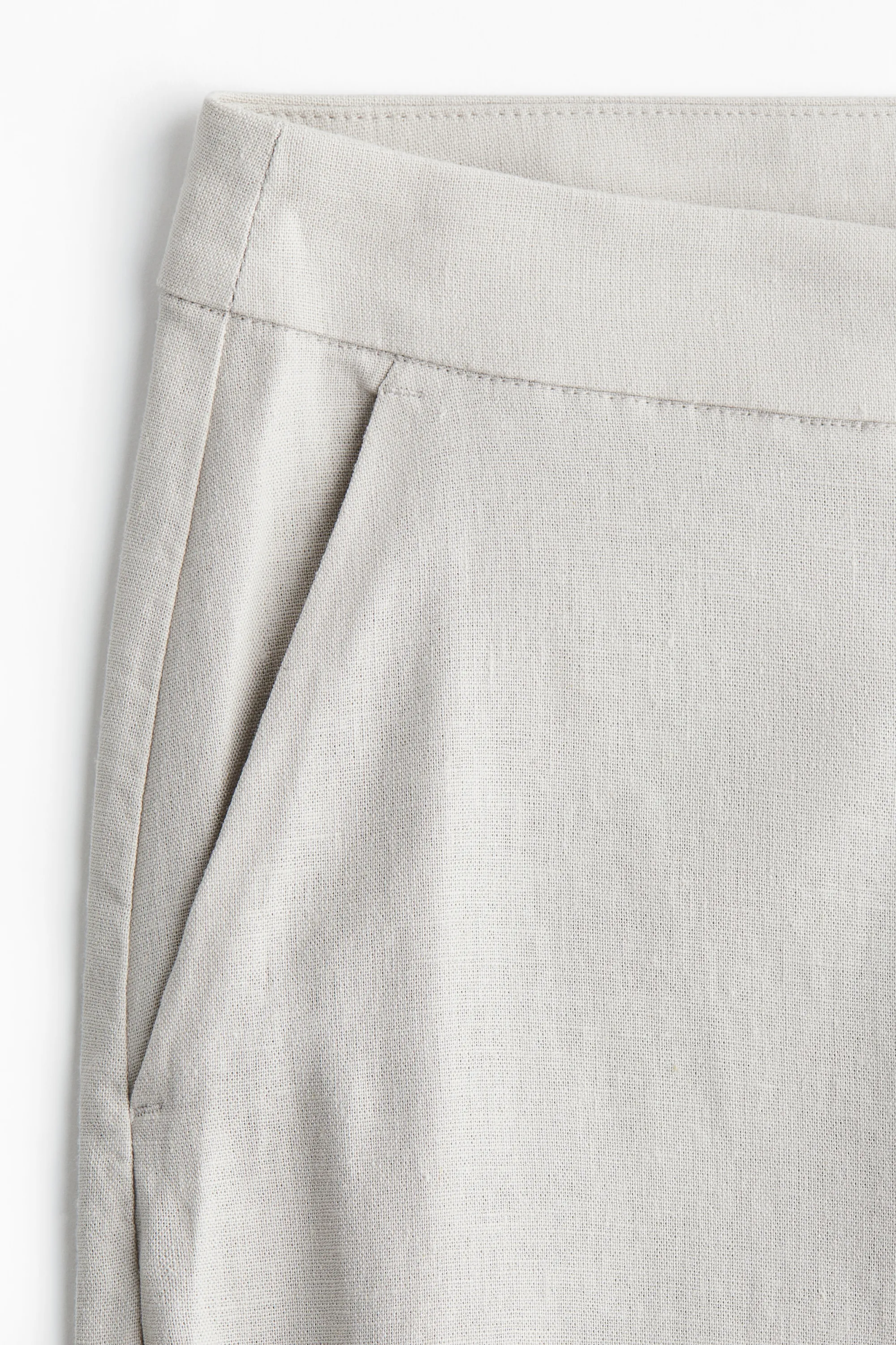 Pantalon large en lin mélangé - Grège clair