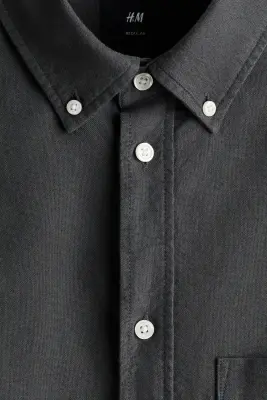 Chemise Oxford Regular Fit - Gris foncé — photo 5