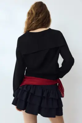 Gilet avec col - Noir — photo 2