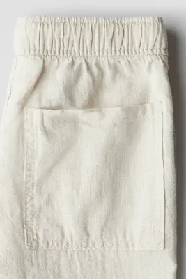Pantalon en lin mélangé - Beige clair — photo 1