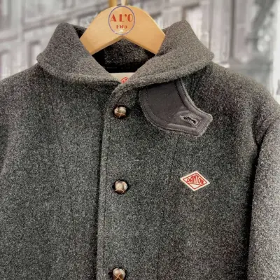 Manteau à col rond en laine - Charcoal — photo 2
