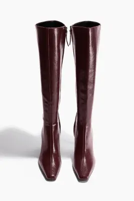 Bottes à talon avec tige de hauteur genou - Bordeaux — photo 4