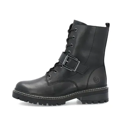 Bottines Remonte D0B78-01 Noires - Lacets Boucle Grande Pointure Femme — photo 2